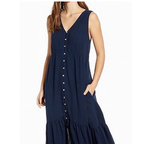 beachlunchlounge Dresses & Skirts - Lexa Sleeveless Cotton Double Cloth Midi Dress